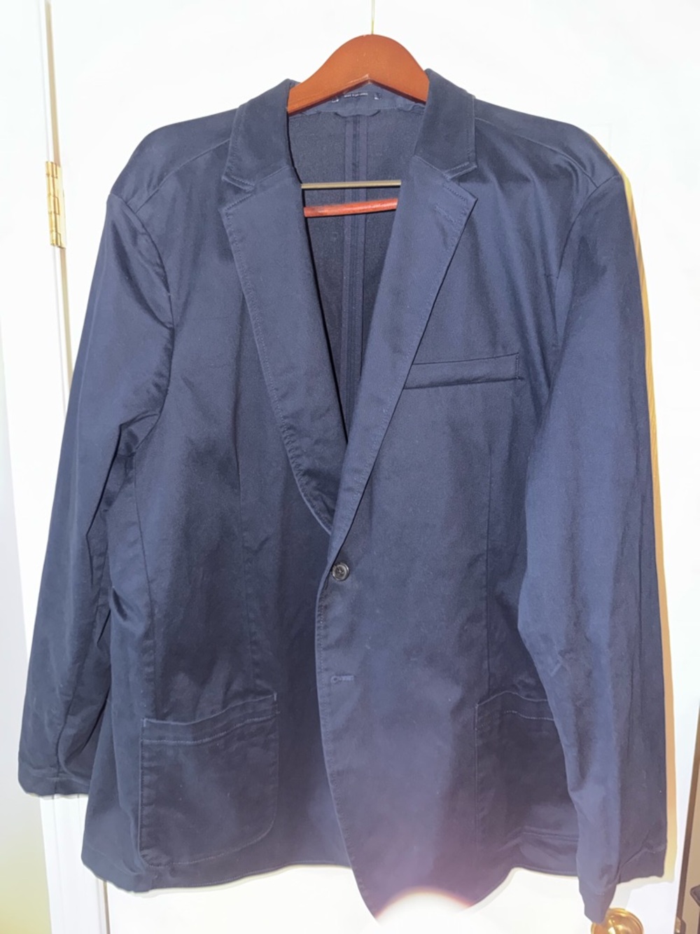 Lands End Classic Navy cotton blend Blazer 56R